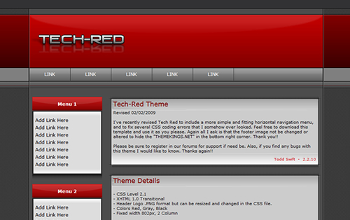 Tech-Red Free CSS Website Template By ThemeKings.net