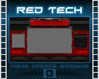 Red Tech Video Overlay